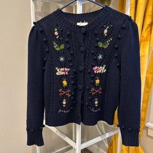 Doen Forget-me-not Sweater Cardigan in Navy size M